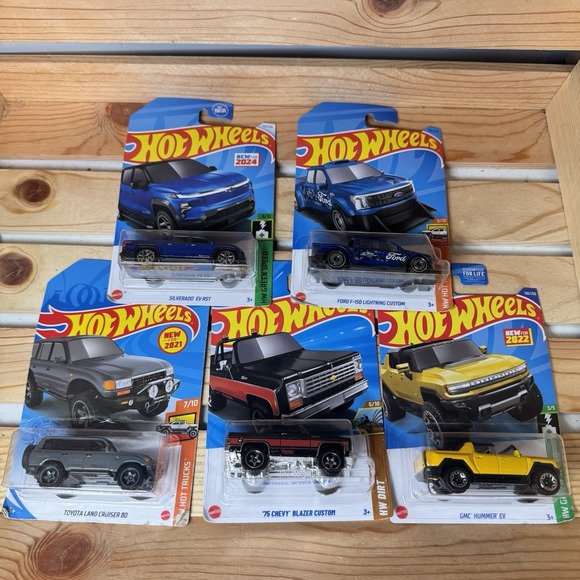 Hot Wheels Other - Hot Wheels Silverado/F-150/LandCruiser/Blazer/Hummer Diecast 1:64 New Lot (5)
